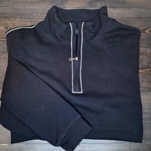 Scott Barber Large Pullover‎ 1/4 Zip Shirt Sweatshirt Pima Cotton Black Soft Lux